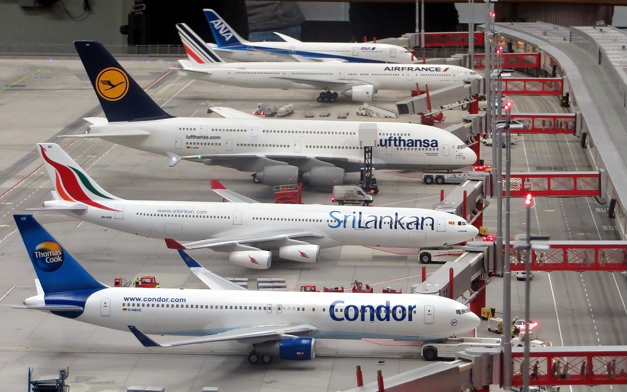 planes parked on the airport